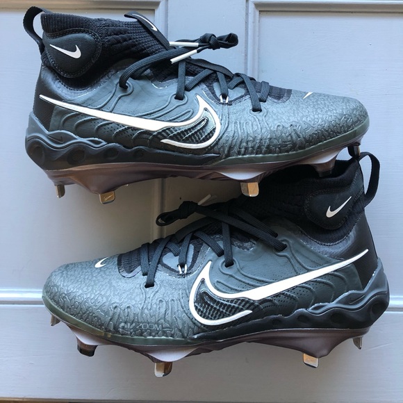 Nike Alpha Huarache NXT Mid Metal Baseball Cleats Black - Picture 2 of 7